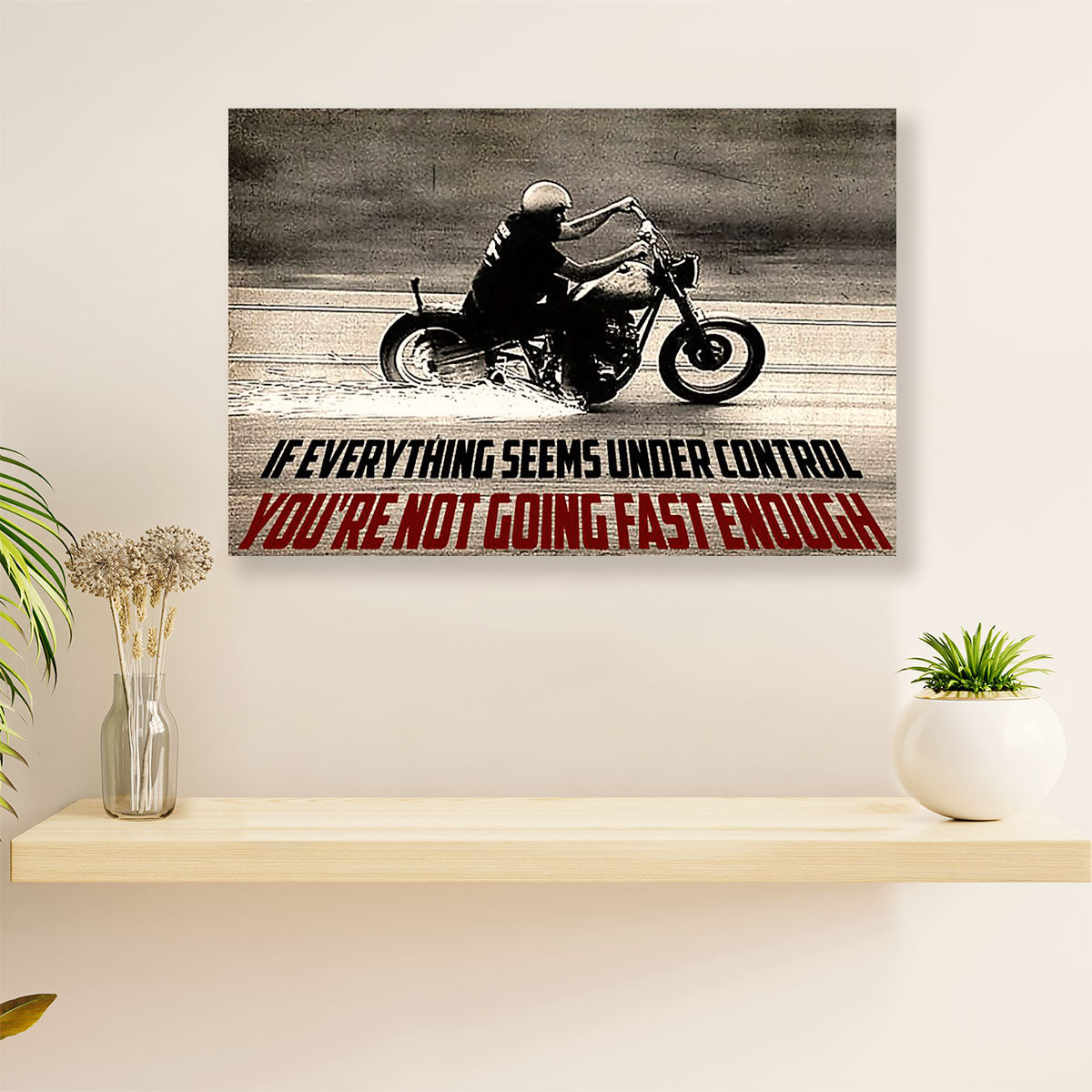 Metal Motorcycle Poster Wall Art Prints | Not Fast Enough | Home Decor Gift for Biker