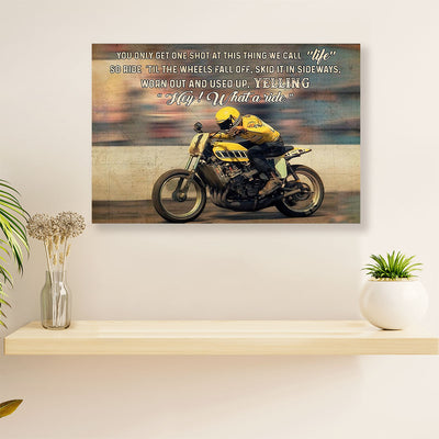 Metal Motorcycle Poster Wall Art Prints | What A Ride | Home Decor Gift for Biker