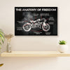 Metal Motorcycle Poster Wall Art Prints | Anatomy of Freedom | Home Decor Gift for Biker