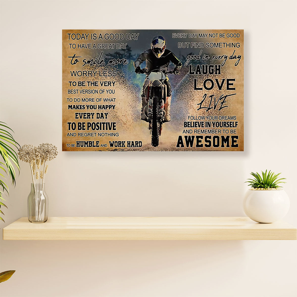 Metal Motorcycle Poster Wall Art Prints | Awesome Rider | Home Decor Gift for Biker