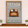 Funny Cute Cat Poster Wall Art Prints | Toyger in Bed | Home Decor Gift for Cat Lover