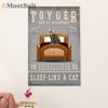 Funny Cute Cat Poster Wall Art Prints | Toyger in Bed | Home Decor Gift for Cat Lover