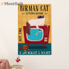 Funny Cute Cat Poster Wall Art Prints | Birman Cat in Living Room | Home Decor Gift for Cat Lover