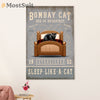 Funny Cute Cat Poster Wall Art Prints | Bombay Cat in Bed | Home Decor Gift for Cat Lover