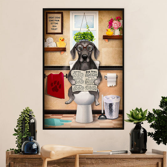 Funny Cute Dachshund Poster Wall Art Print | Dog in Toilet | Gift for Dachshund Dog Puppies Lover