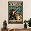 Funny Cute Dachshund Poster Wall Art Print | Woman Loves Wine & Dachshund | Gift for Dachshund Dog Puppies Lover