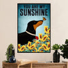 Funny Cute Dachshund Poster Wall Art Print | My Sunshine | Gift for Dachshund Dog Puppies Lover