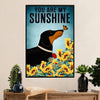 Funny Cute Dachshund Canvas Wall Art Print | My Sunshine | Gift for Dachshund Dog Puppies Lover
