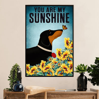 Funny Cute Dachshund Poster Wall Art Print | My Sunshine | Gift for Dachshund Dog Puppies Lover