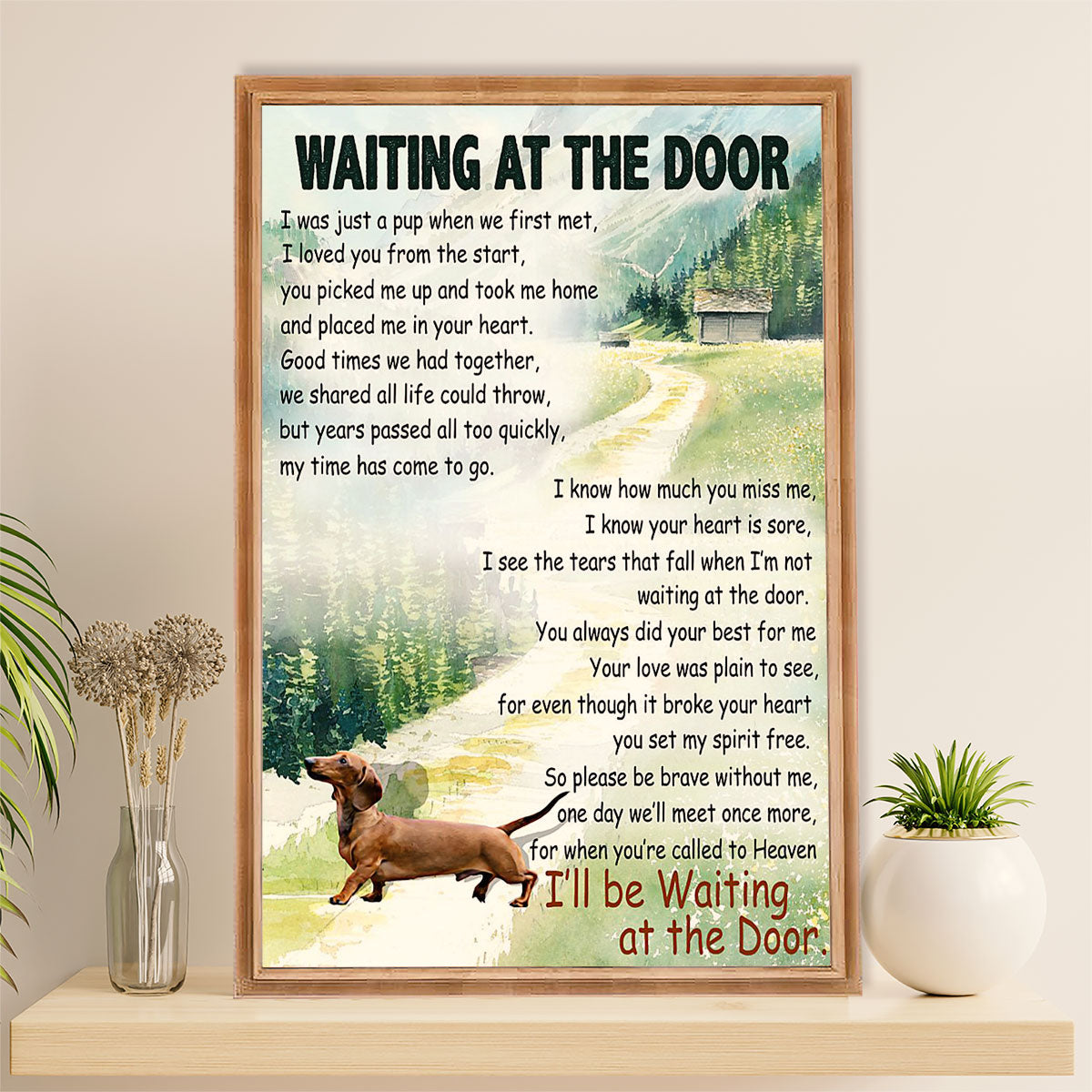 Funny Cute Dachshund Canvas Wall Art Print | Memorial Dachshund | Gift for Dachshund Dog Puppies Lover