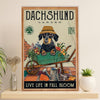 Funny Cute Dachshund Poster Wall Art Print | Dog Garden | Gift for Dachshund Dog Puppies Lover