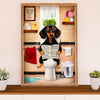 Funny Cute Dachshund Canvas Wall Art Print | Dachshund in Toilet | Gift for Dachshund Dog Puppies Lover