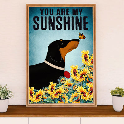 Funny Cute Dachshund Poster Wall Art Print | My Sunshine | Gift for Dachshund Dog Puppies Lover