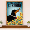Funny Cute Dachshund Canvas Wall Art Print | My Sunshine | Gift for Dachshund Dog Puppies Lover