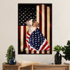 English Bulldog Poster Wall Art | Dog American Flag | Gift for British Bulldog Puppies Lover