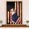 English Bulldog Poster Wall Art | Dog American Flag | Gift for British Bulldog Puppies Lover