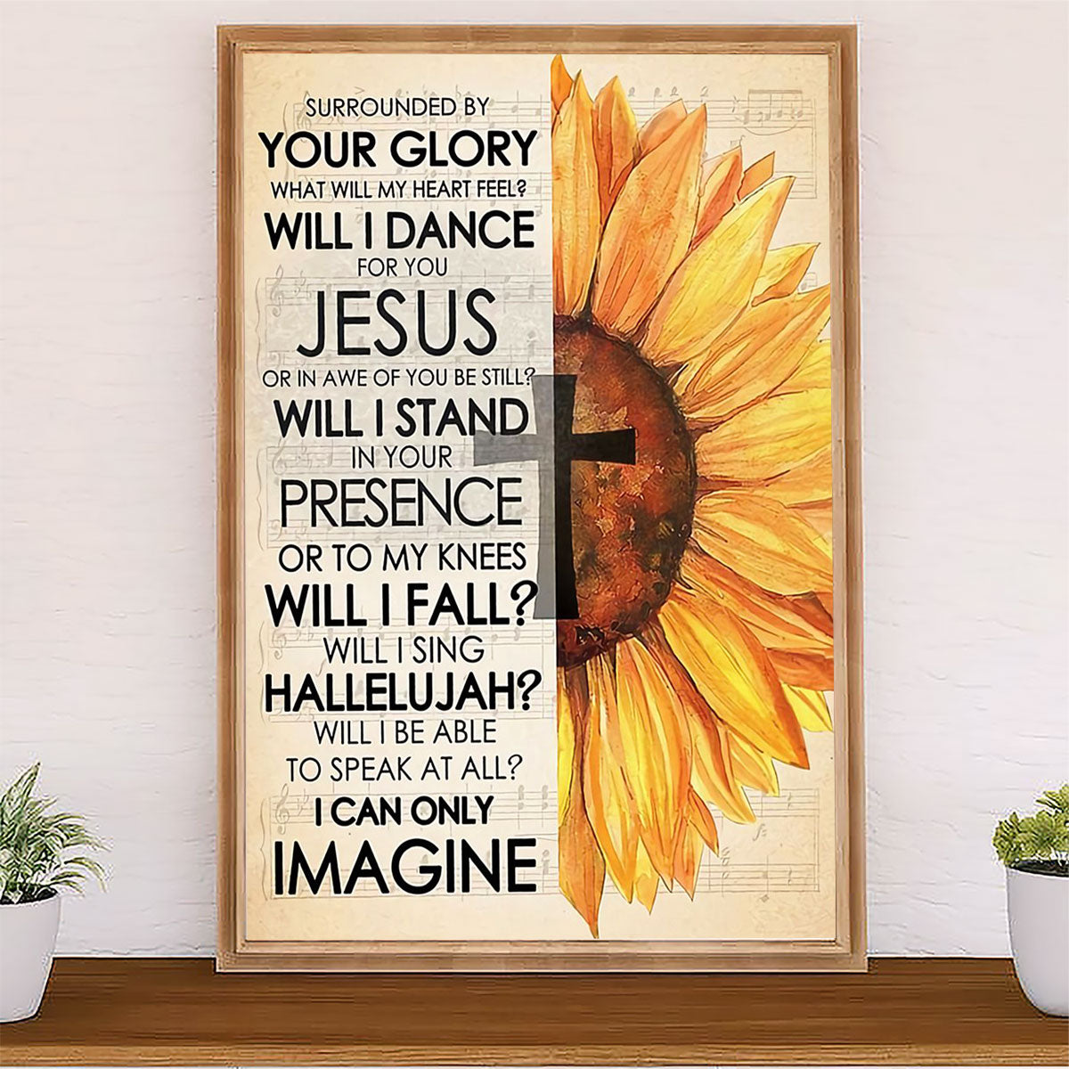 Jesus Poster Surrounded By Your Glory | Christian God Wall Art Home Decor