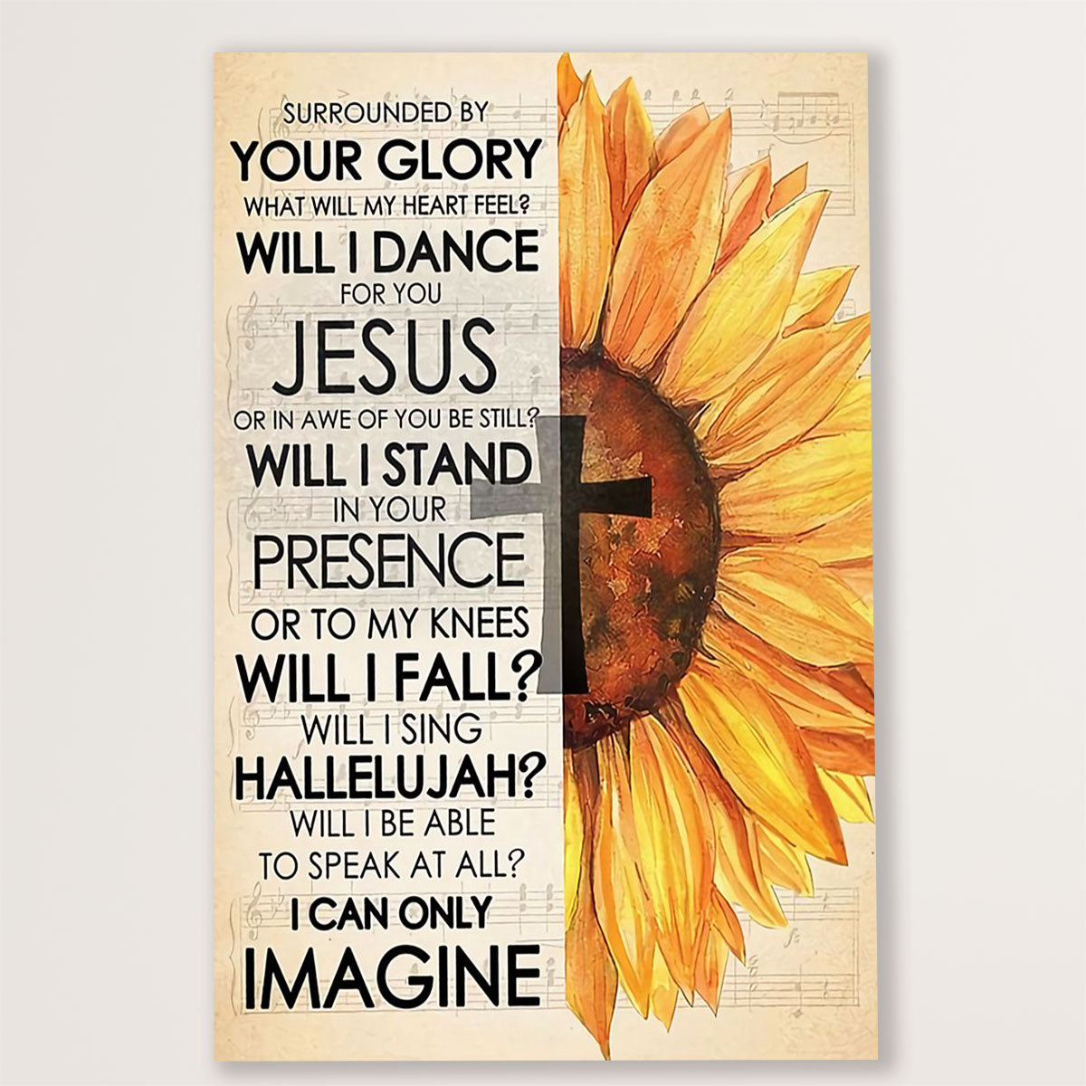Jesus Poster Surrounded By Your Glory | Christian God Wall Art Home Decor