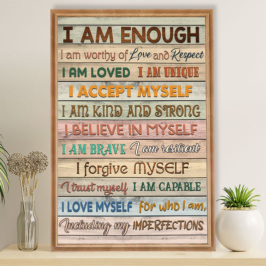 Teacher Classroom Poster I Am Enough | Student Wall Art Back to School Gift for Teacher