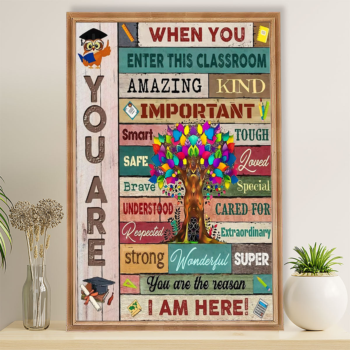 Teacher Classroom Poster When You Enter This Classroom | Student Wall Art Back to School Gift for Teacher