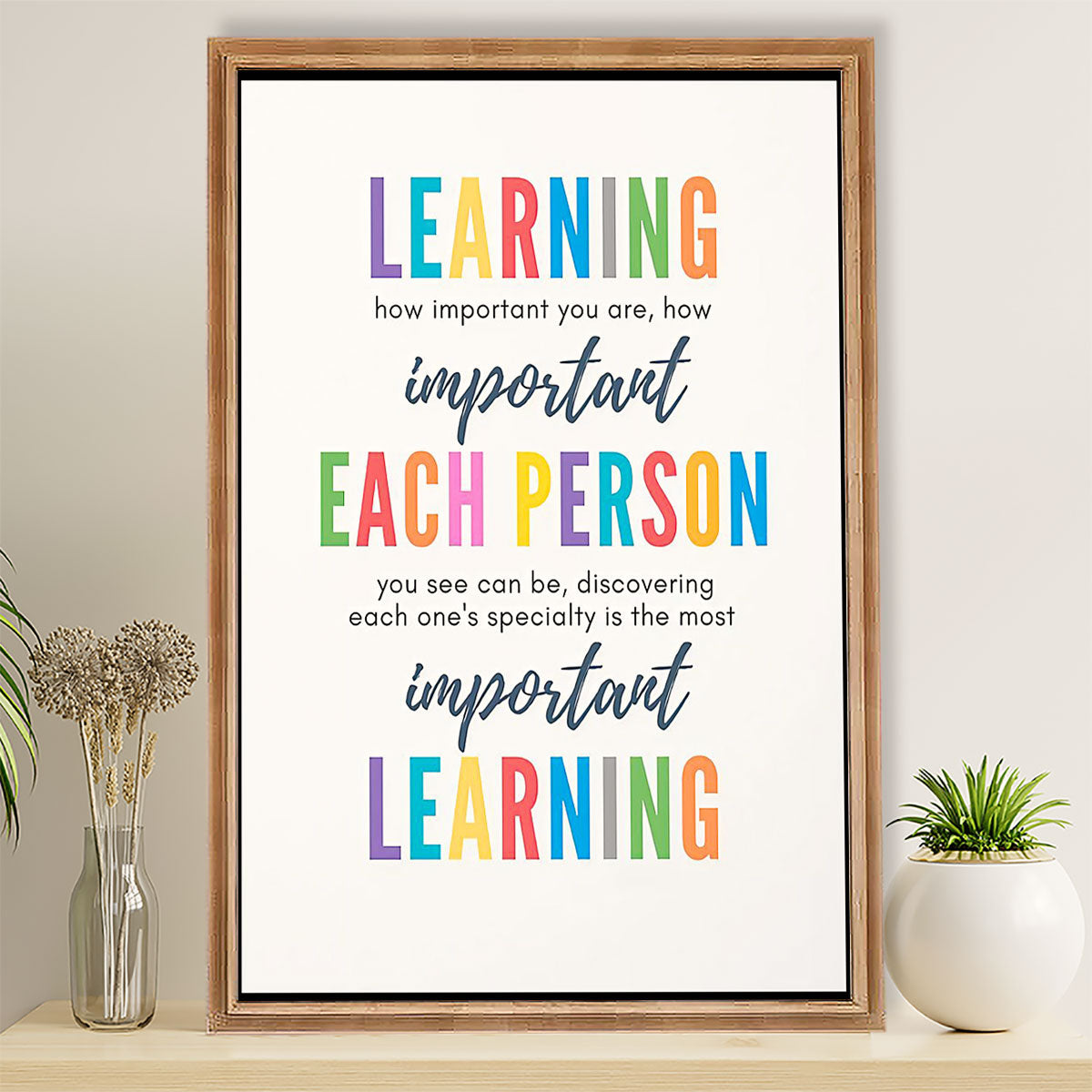 Teacher Classroom Poster Learning How Important You Are | Student Wall Art Back to School Gift for Teacher