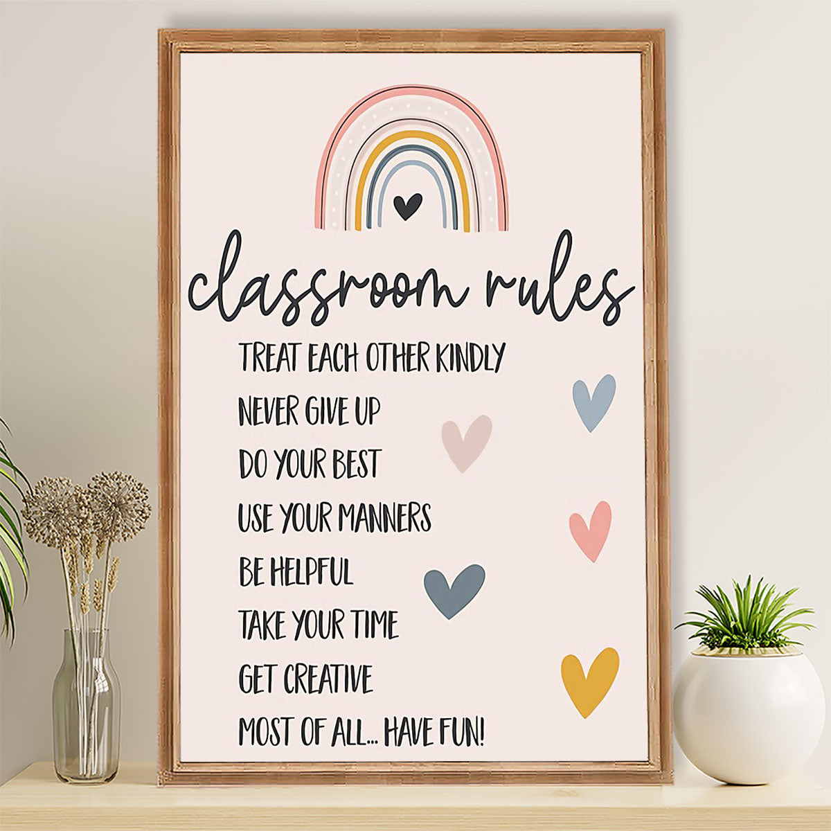 Teacher Classroom Poster Classroom Rules | Student Wall Art Back to School Gift for Teacher
