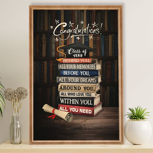 Teacher Classroom Poster Congratulations - Class Of Year | Student Wall Art Back to School Gift for Teacher