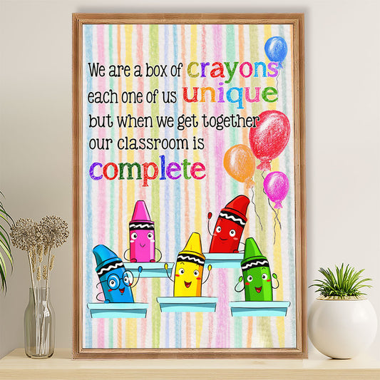 Teacher Classroom Poster We Are A Box Of Crayons | Student Wall Art Back to School Gift for Teacher