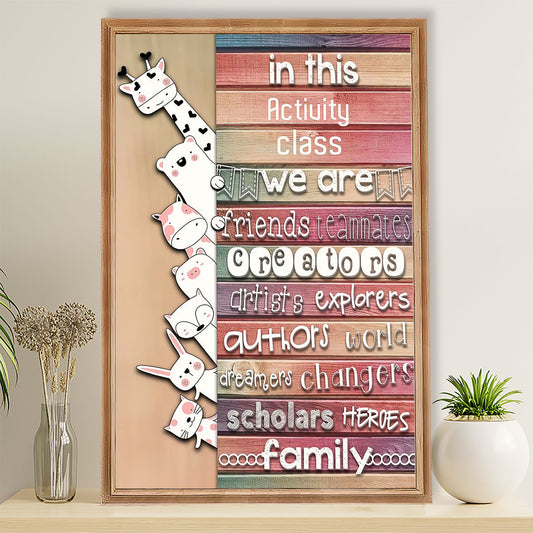 Teacher Classroom Poster In This Actiuity Class | Student Wall Art Back to School Gift for Teacher
