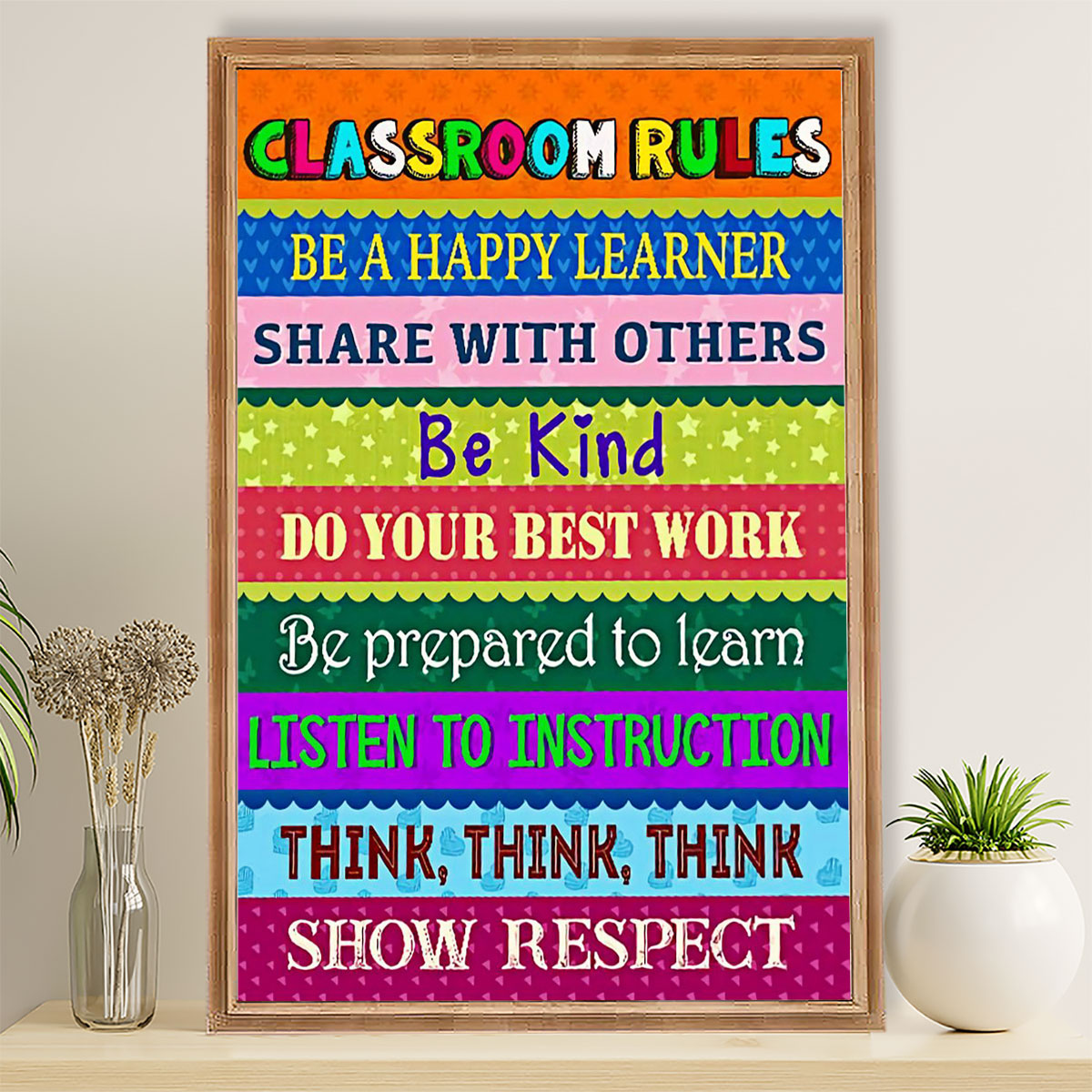 Teacher Classroom Poster Classroom Rules | Student Wall Art Back to School Gift for Teacher