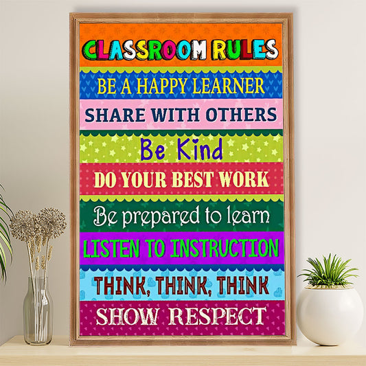 Teacher Classroom Poster Classroom Rules | Student Wall Art Back to School Gift for Teacher