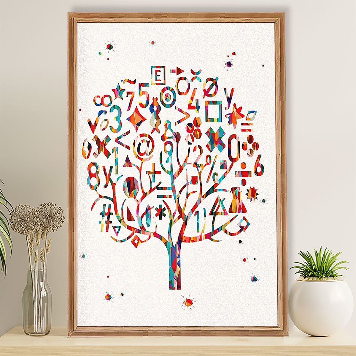 Teacher Classroom Poster Math Symbols | Student Wall Art Back to School Gift for Teacher