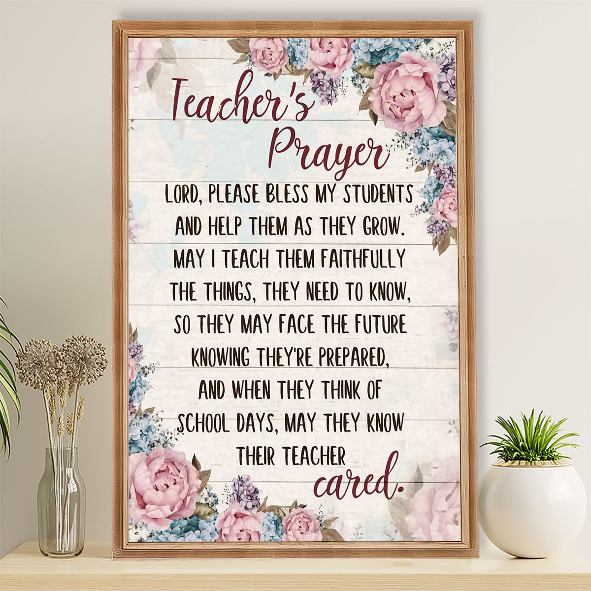 Teacher Classroom Poster Teacher's Prayer | Student Wall Art Back to School Gift for Teacher