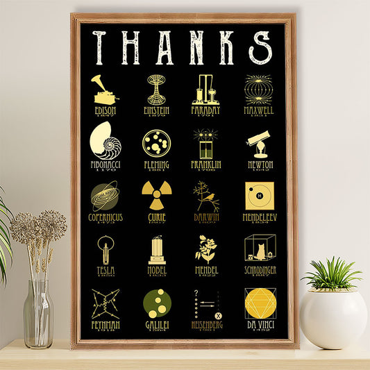 Teacher Classroom Poster THANKS | Student Wall Art Back to School Gift for Teacher