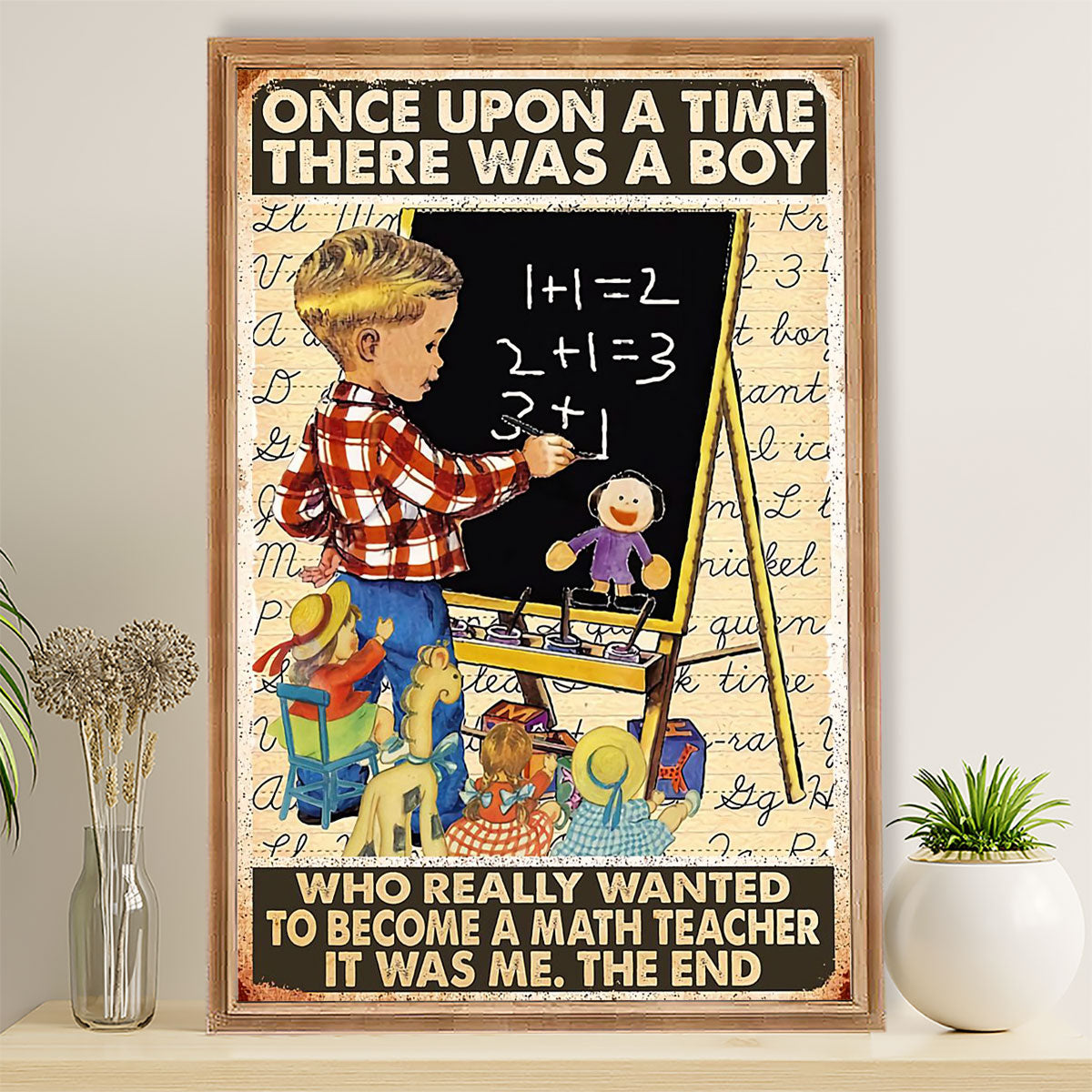Teacher Classroom Poster Once Upon A Time There Was A Boy | Student Wall Art Back to School Gift for Teacher