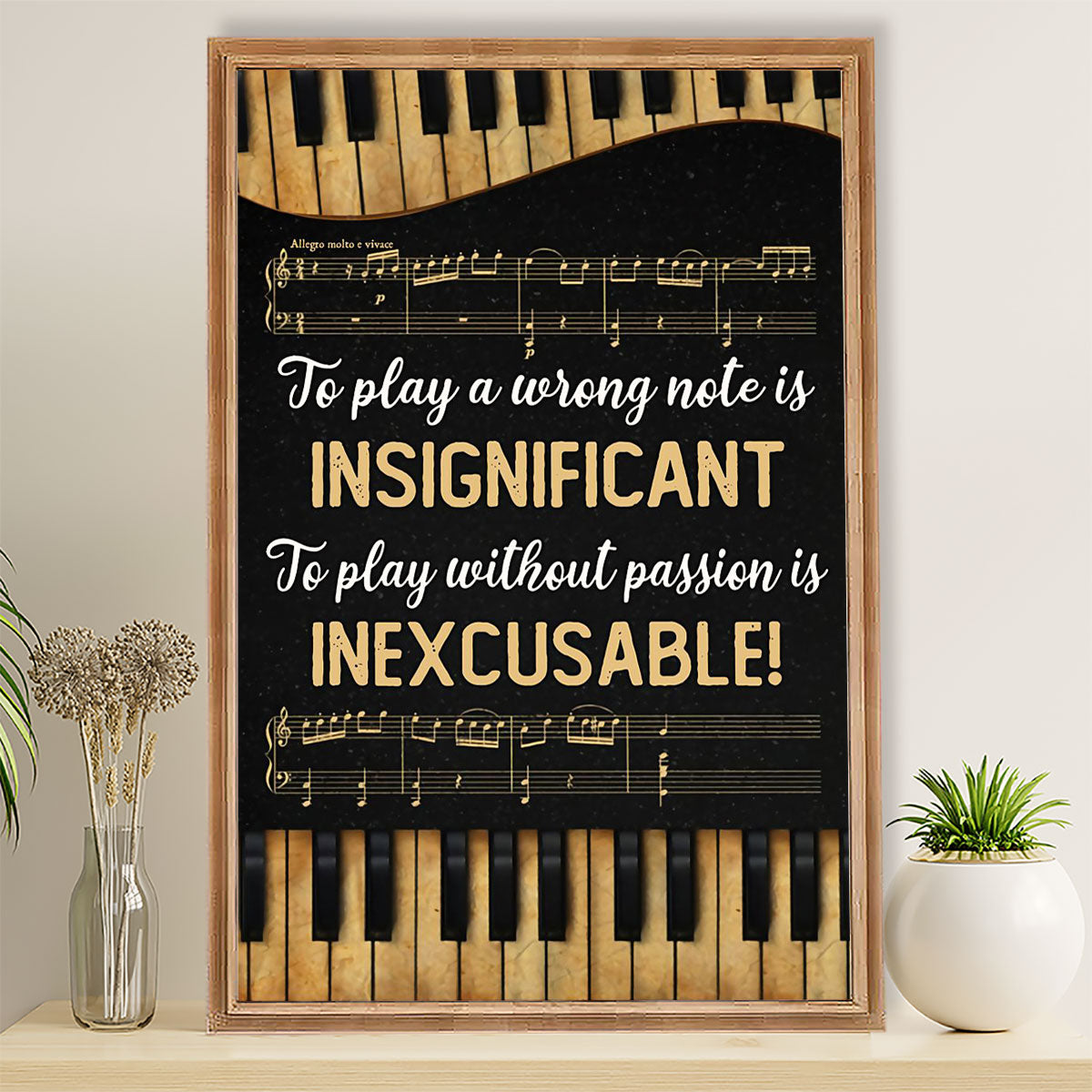 Teacher Classroom Poster To Play A Wrong Note Is Insignificant | Student Wall Art Back to School Gift for Teacher