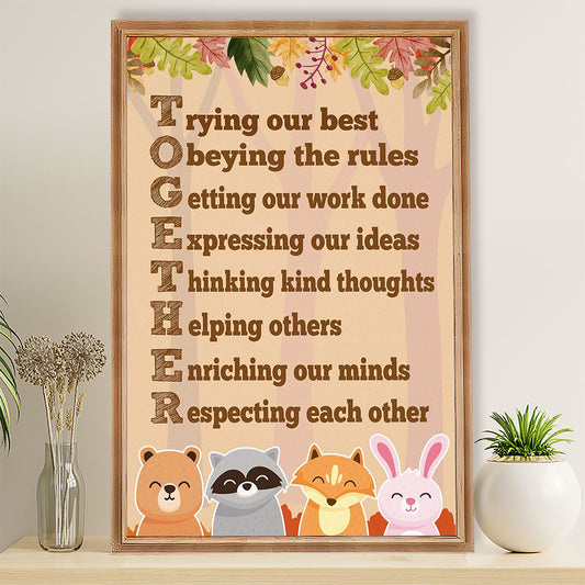 Teacher Classroom Poster TOGETHER | Student Wall Art Back to School Gift for Teacher
