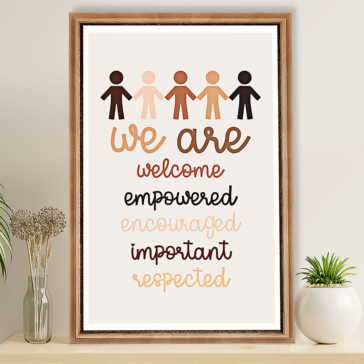 Teacher Classroom Poster We Are Welcome, Empowered, Encouraged, Important, Respected | Student Wall Art Back to School Gift for Teacher