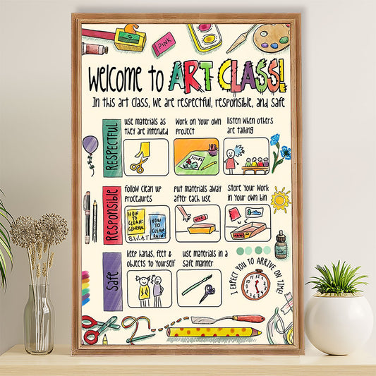 Teacher Classroom Poster Welcome To Art Class | Student Wall Art Back to School Gift for Teacher