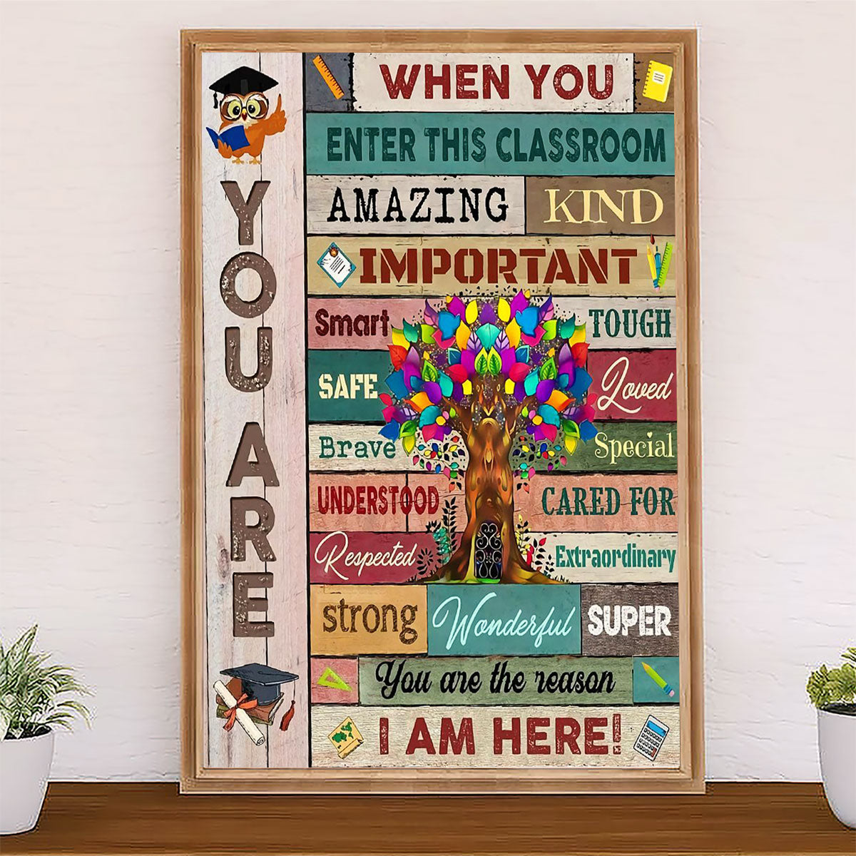 Teacher Classroom Canvas When You Enter This Classroom | Student Wall Art Back to School Gift for Teacher