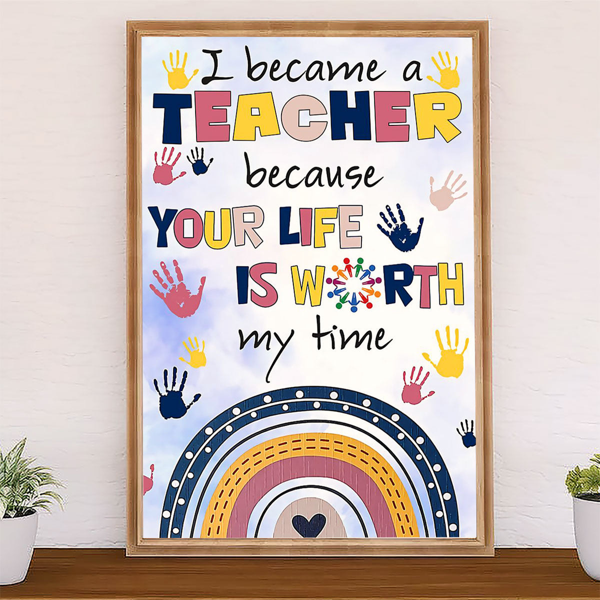 Teacher Classroom Canvas I Became A Teacher Because | Student Wall Art Back to School Gift for Teacher
