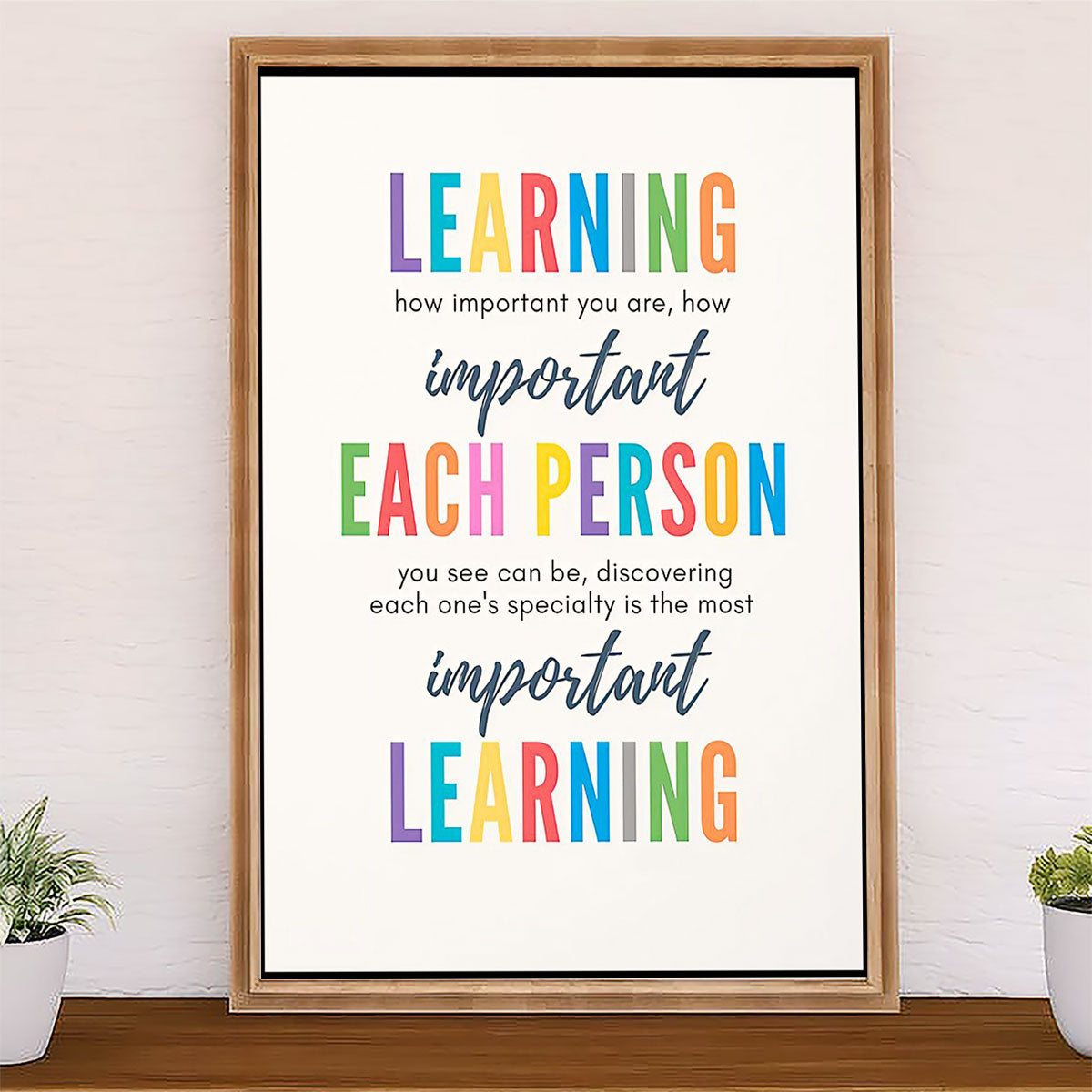 Teacher Classroom Poster Learning How Important You Are | Student Wall Art Back to School Gift for Teacher