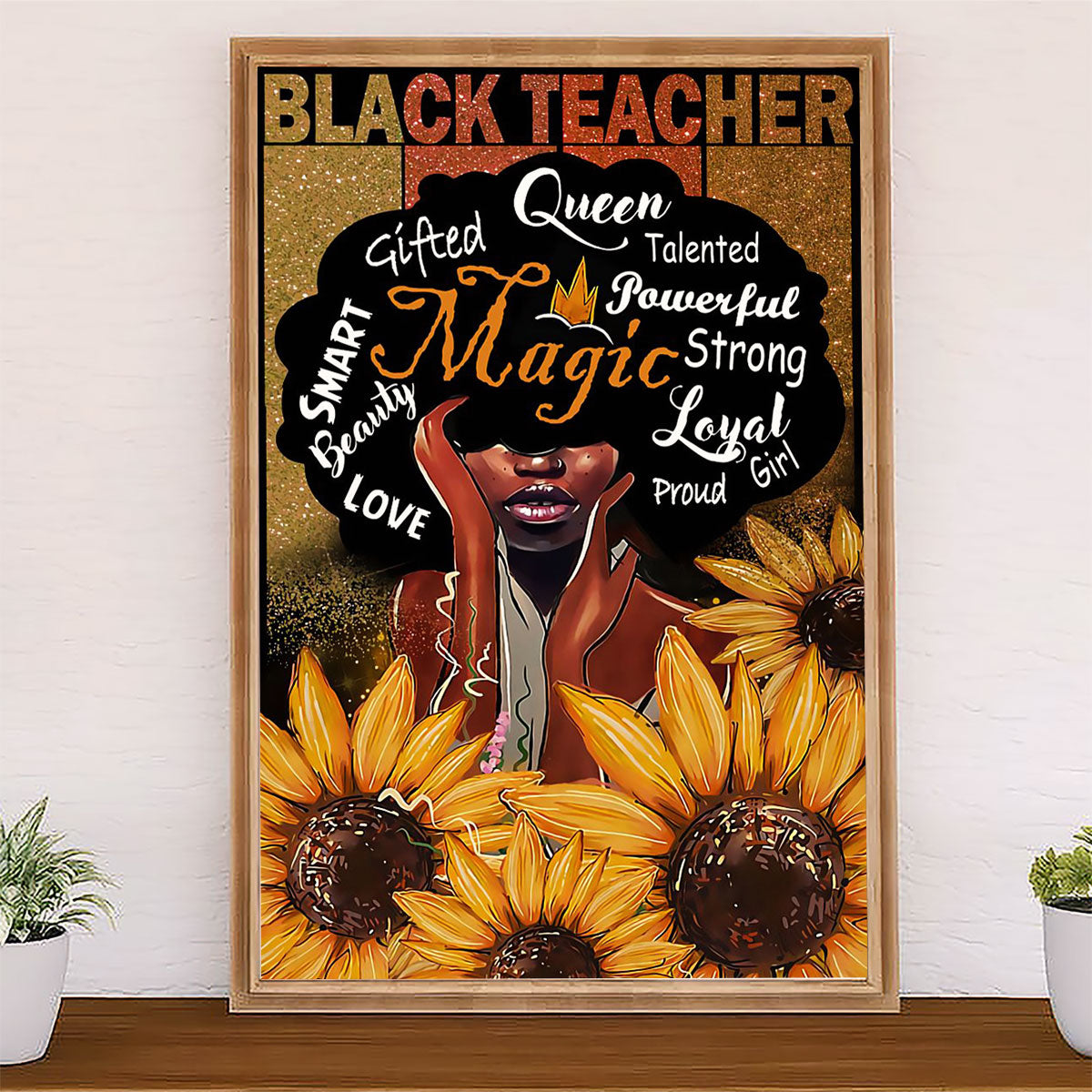Teacher Classroom Poster Black Teacher | Student Wall Art Back to School Gift for Teacher
