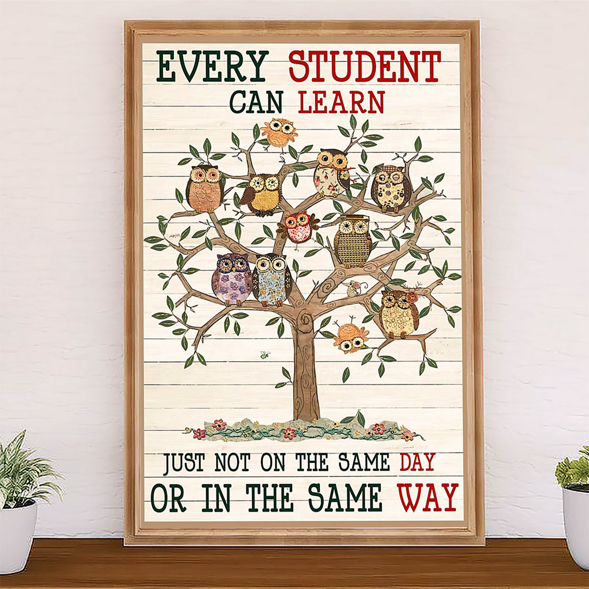 Teacher Classroom Canvas Every Student can Learn | Student Wall Art Back to School Gift for Teacher