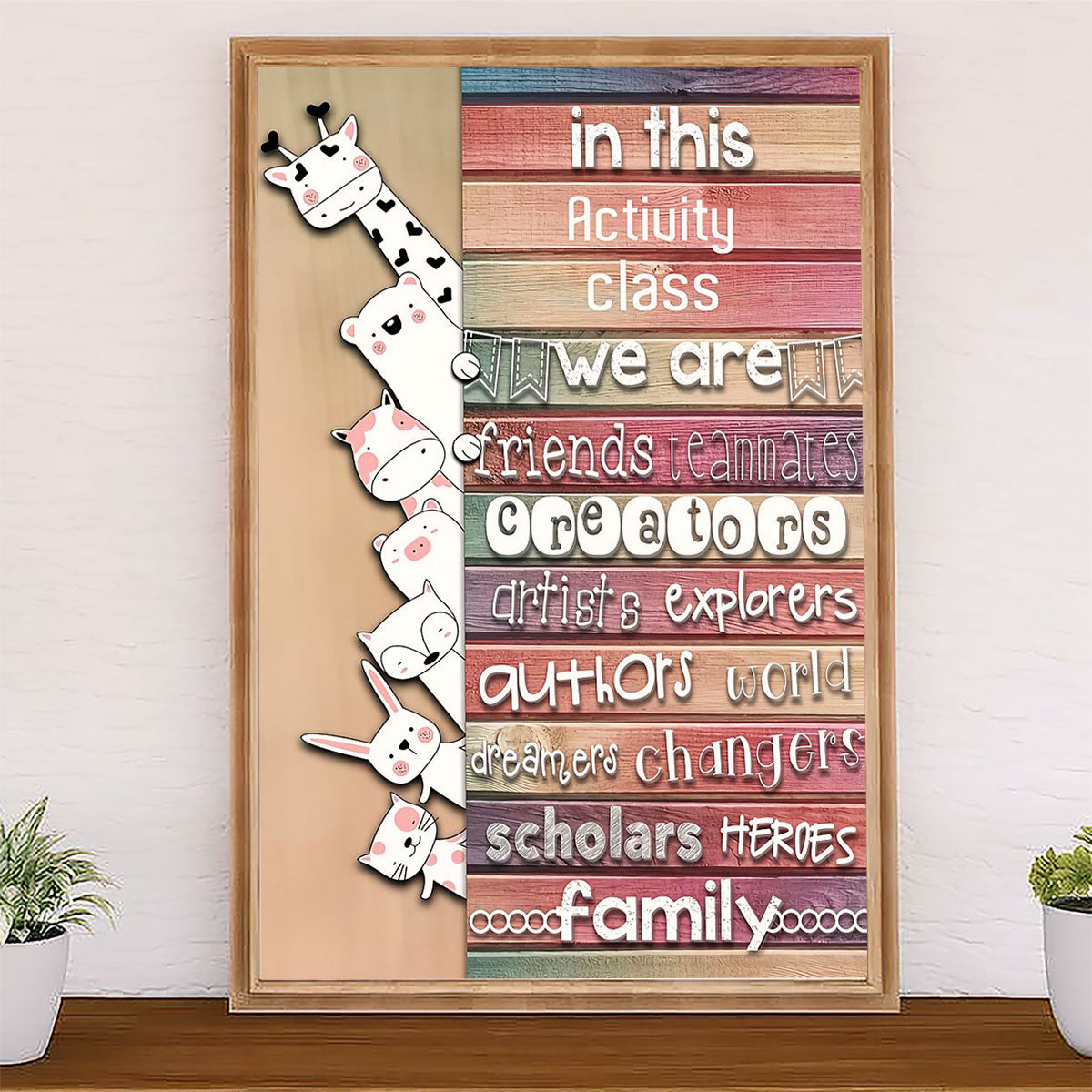Teacher Classroom Canvas In This Actiuity Class | Student Wall Art Back to School Gift for Teacher