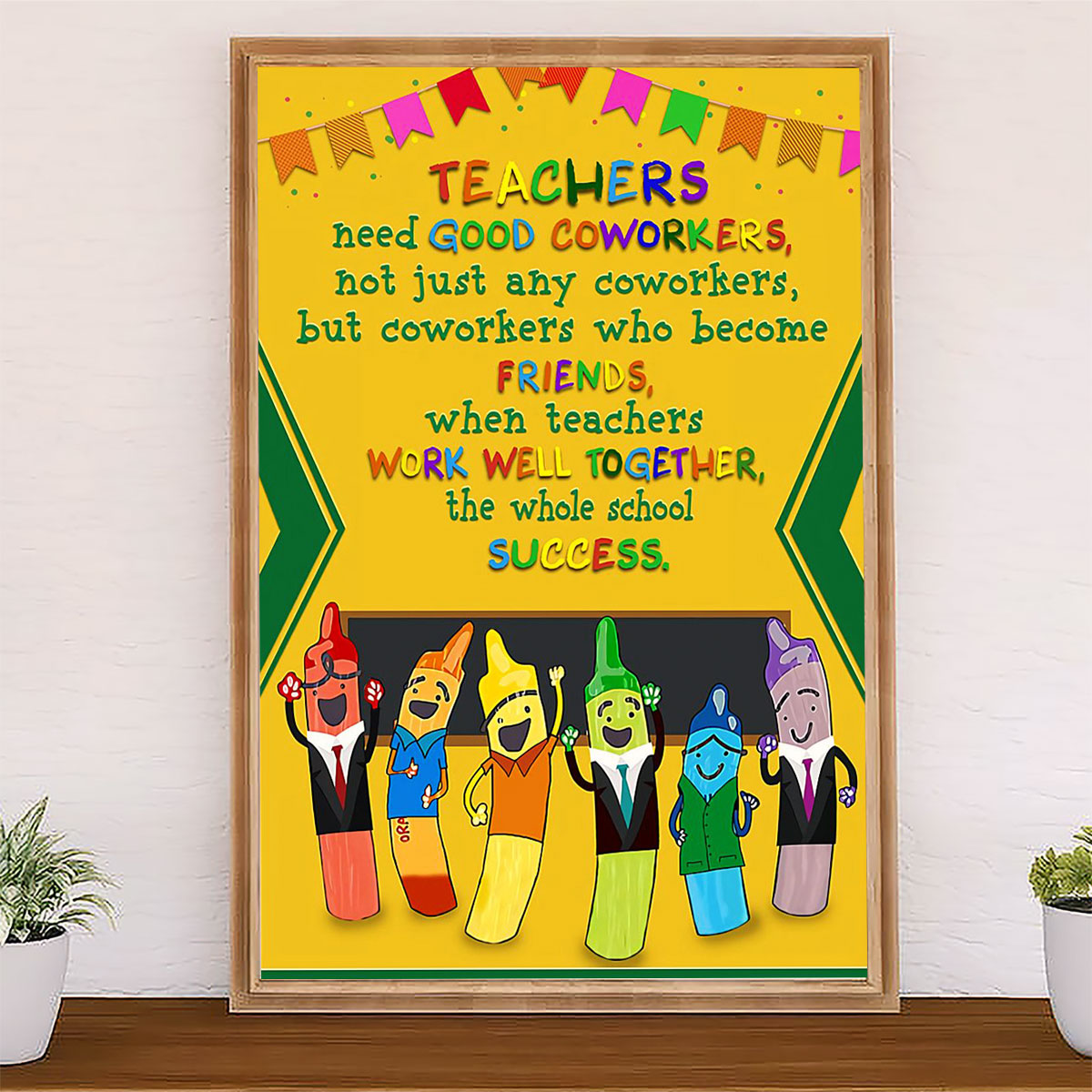 Teacher Classroom Canvas Teachers Need Good Coworkers | Student Wall Art Back to School Gift for Teacher