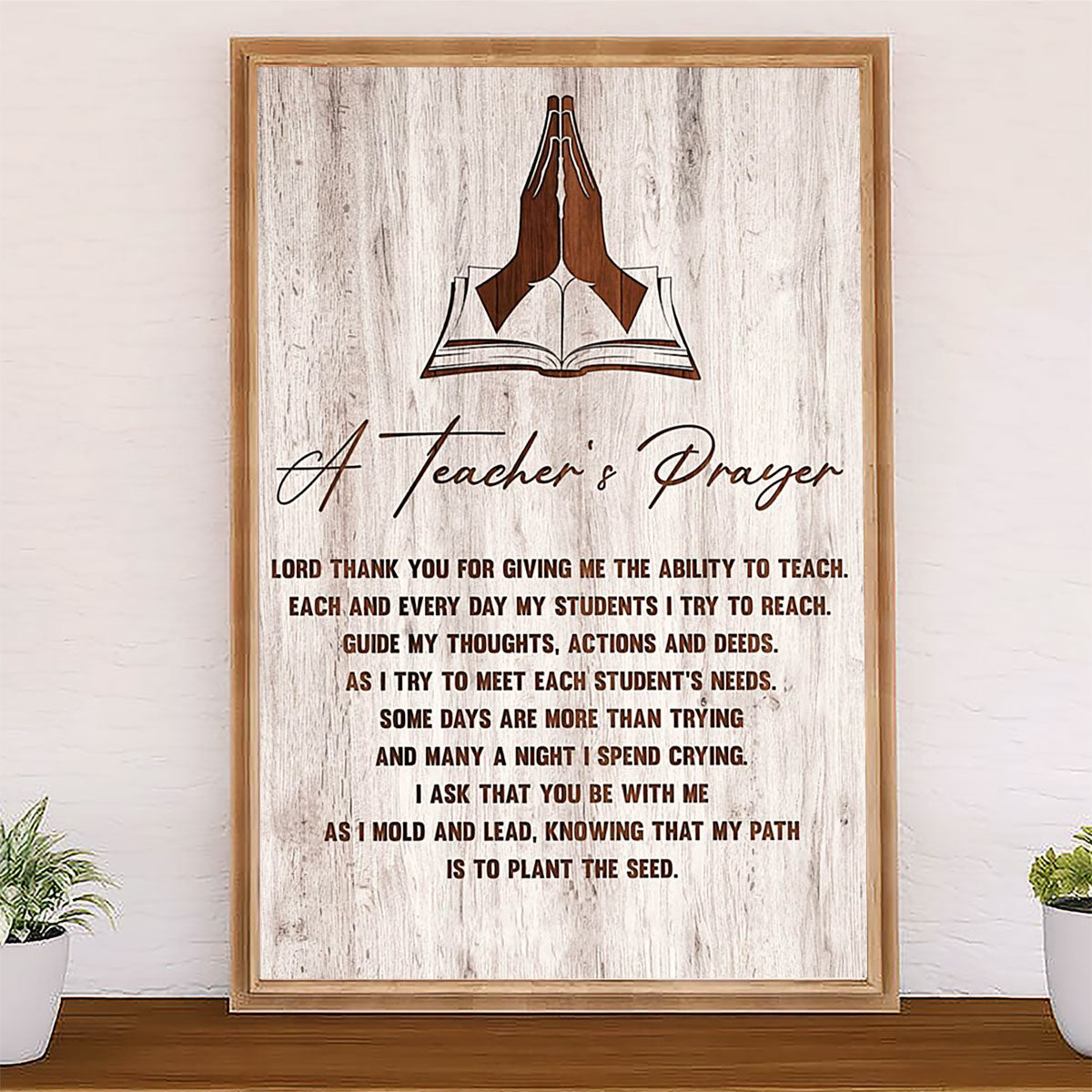 Teacher Classroom Canvas A Teacher's Prayer | Student Wall Art Back to School Gift for Teacher