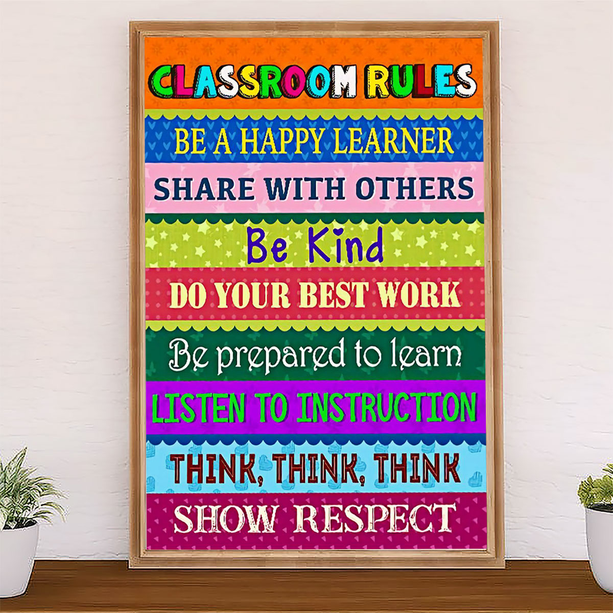 Teacher Classroom Poster Classroom Rules | Student Wall Art Back to School Gift for Teacher