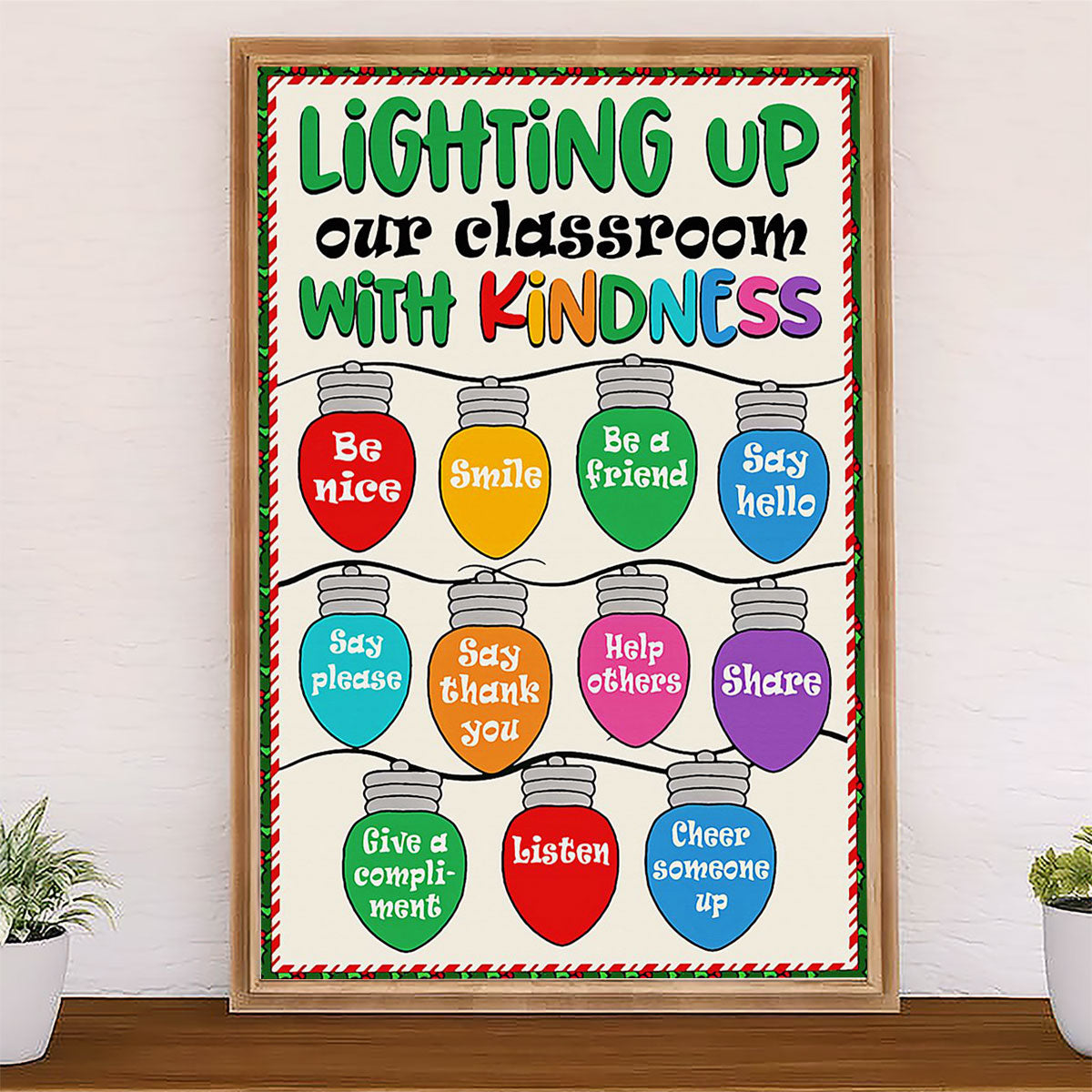 Teacher Classroom Canvas Lighting Up Our Classroom | Student Wall Art Back to School Gift for Teacher