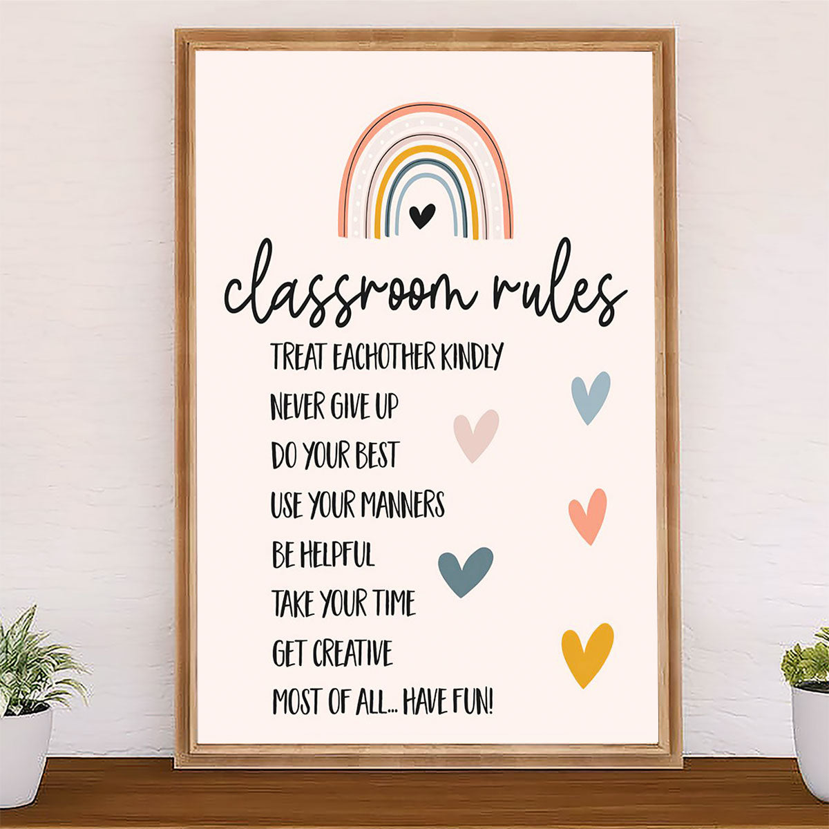Teacher Classroom Poster Classroom Rules | Student Wall Art Back to School Gift for Teacher